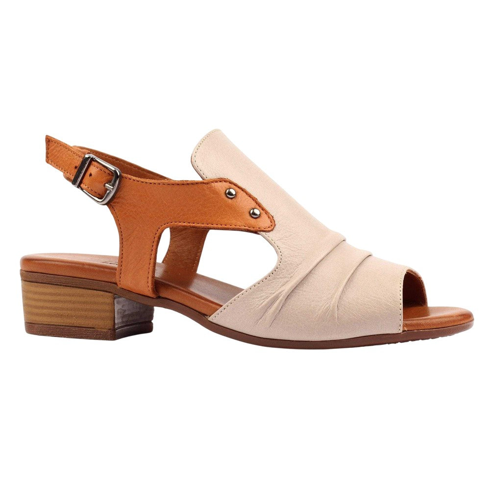 Stone - Front - Lunar Womens-Ladies Jaden Leather Sandals