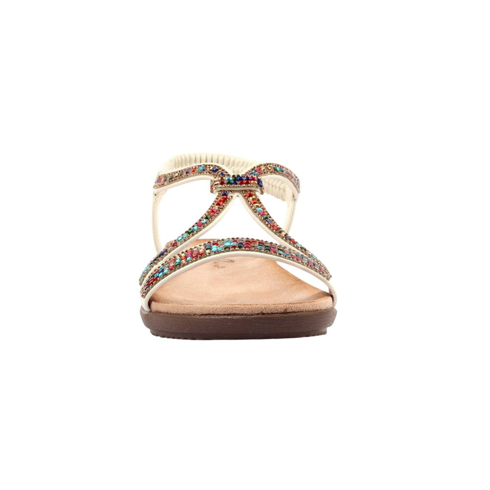 White - Back - Lunar Womens-Ladies Novi Sandals