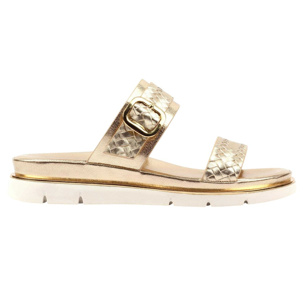 Gold - Back - Lunar Womens-Ladies Elli Slip-on Sandals