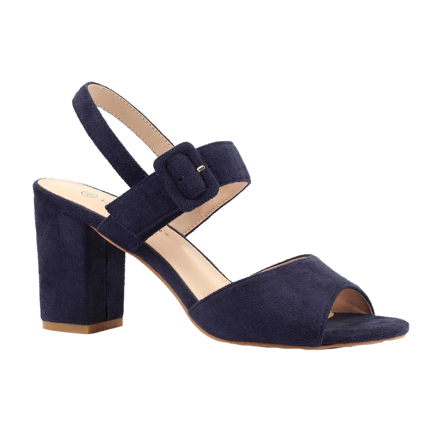 Navy - Front - Lunar Womens-Ladies Phillipa Block Heel High Heels