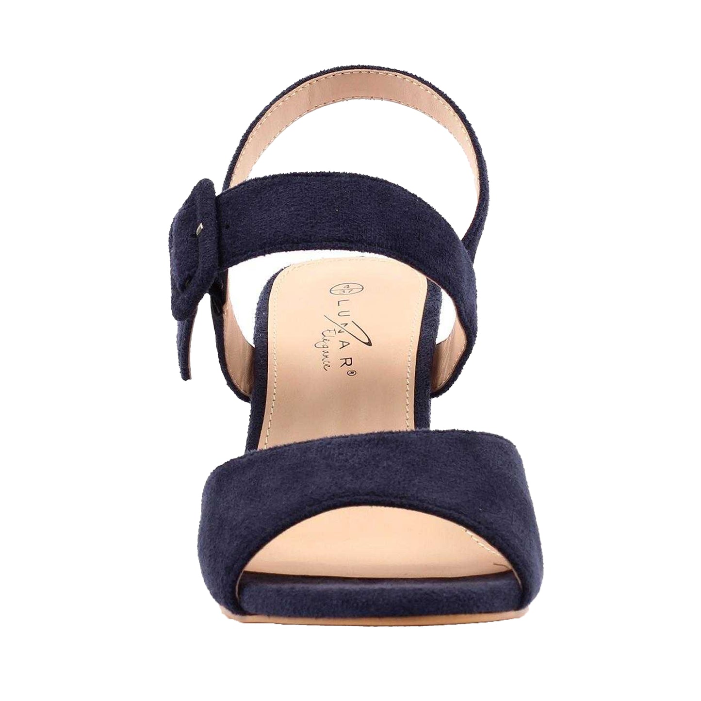 Navy - Side - Lunar Womens-Ladies Phillipa Block Heel High Heels