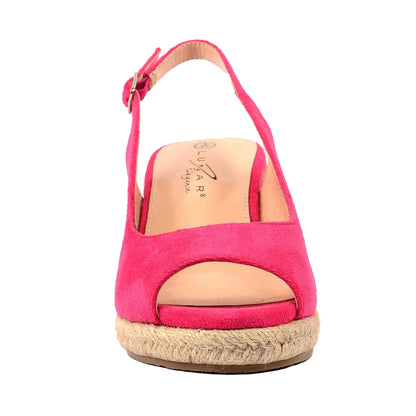 Fuchsia - Side - Lunar Womens-Ladies Pia Wedge Sandals