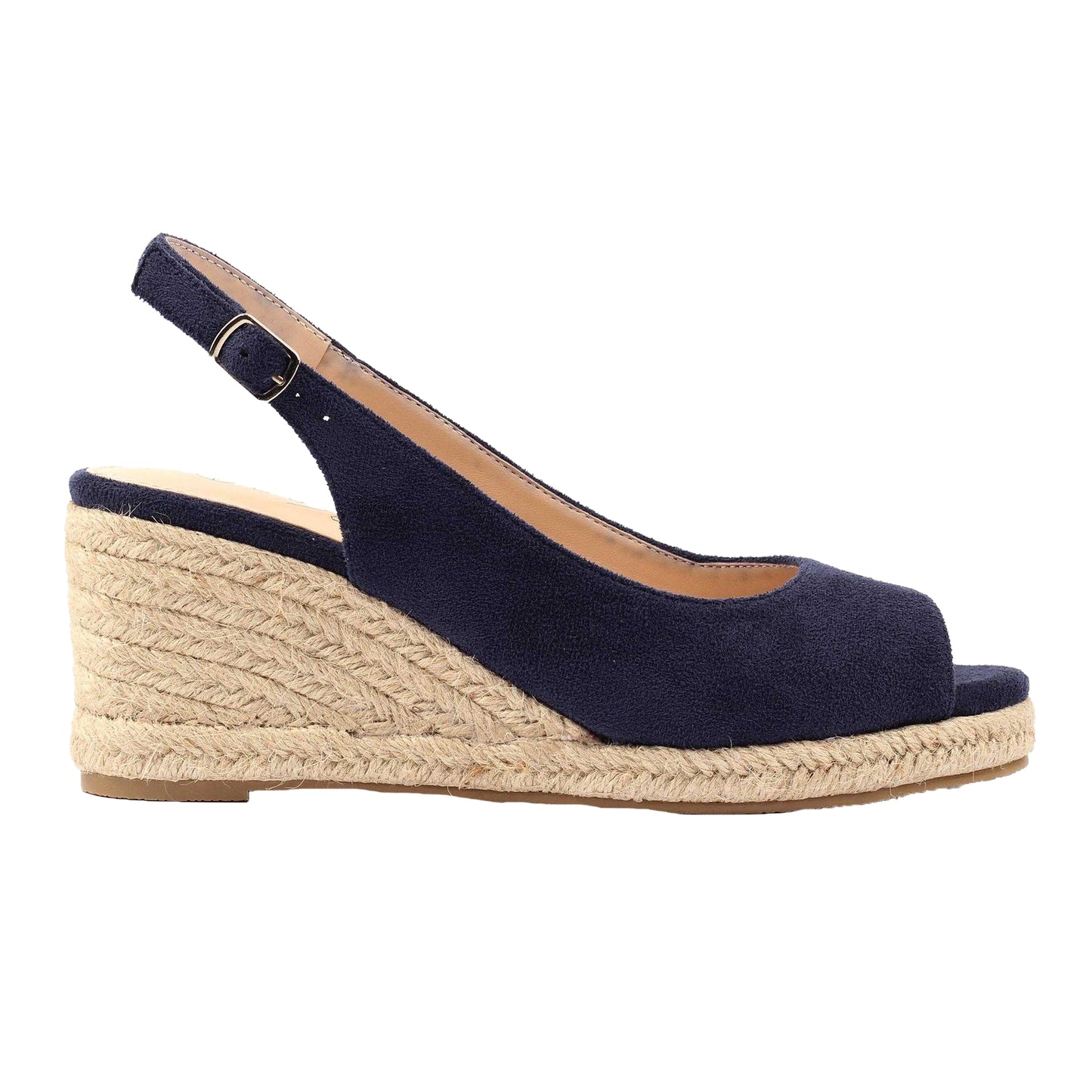 Navy - Back - Lunar Womens-Ladies Pia Wedge Sandals