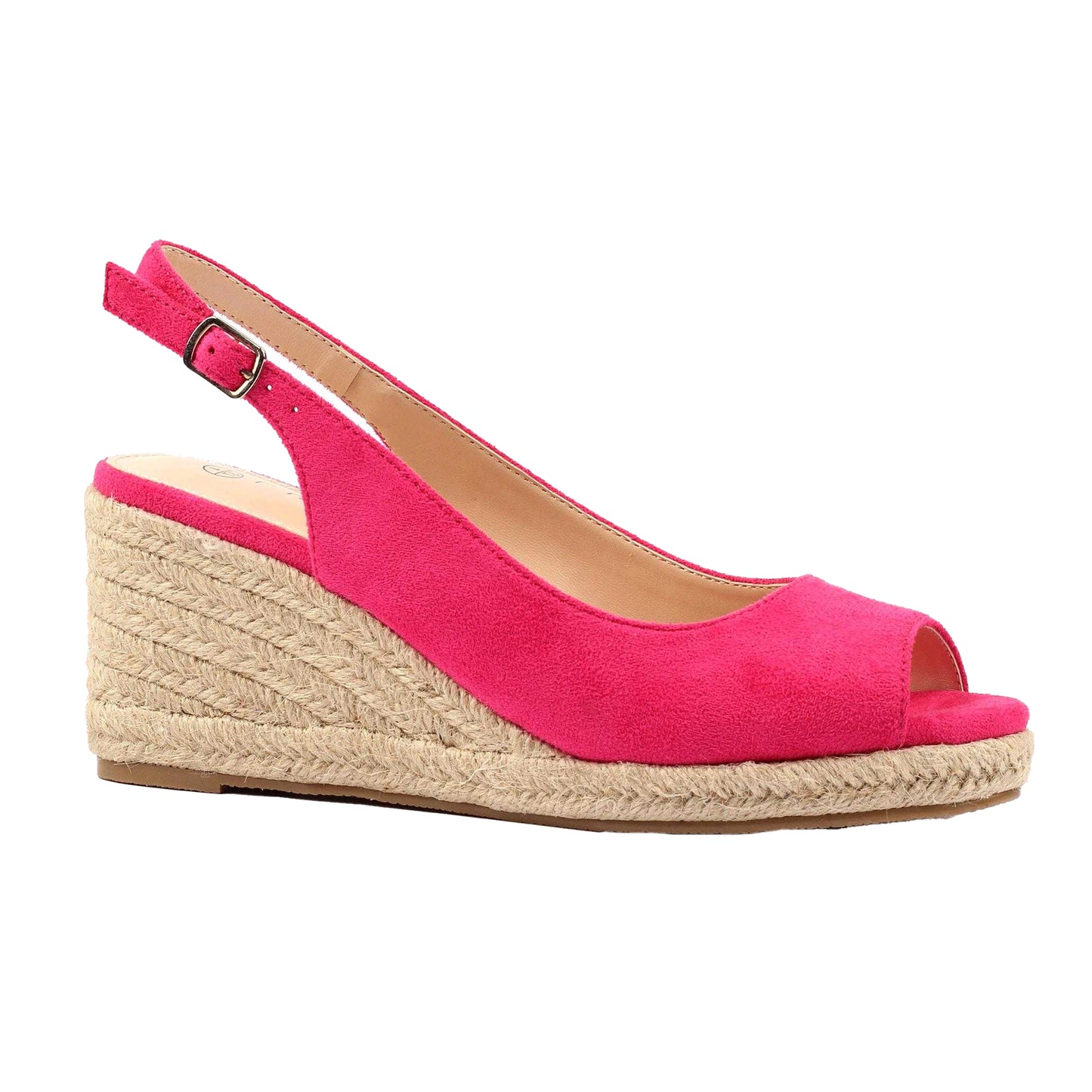 Fuchsia - Front - Lunar Womens-Ladies Pia Wedge Sandals