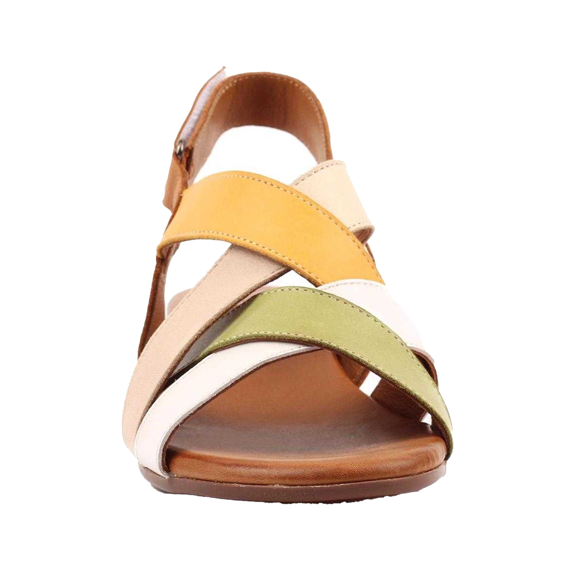 Khaki Green - Side - Lunar Womens-Ladies Olympia Leather Sandals