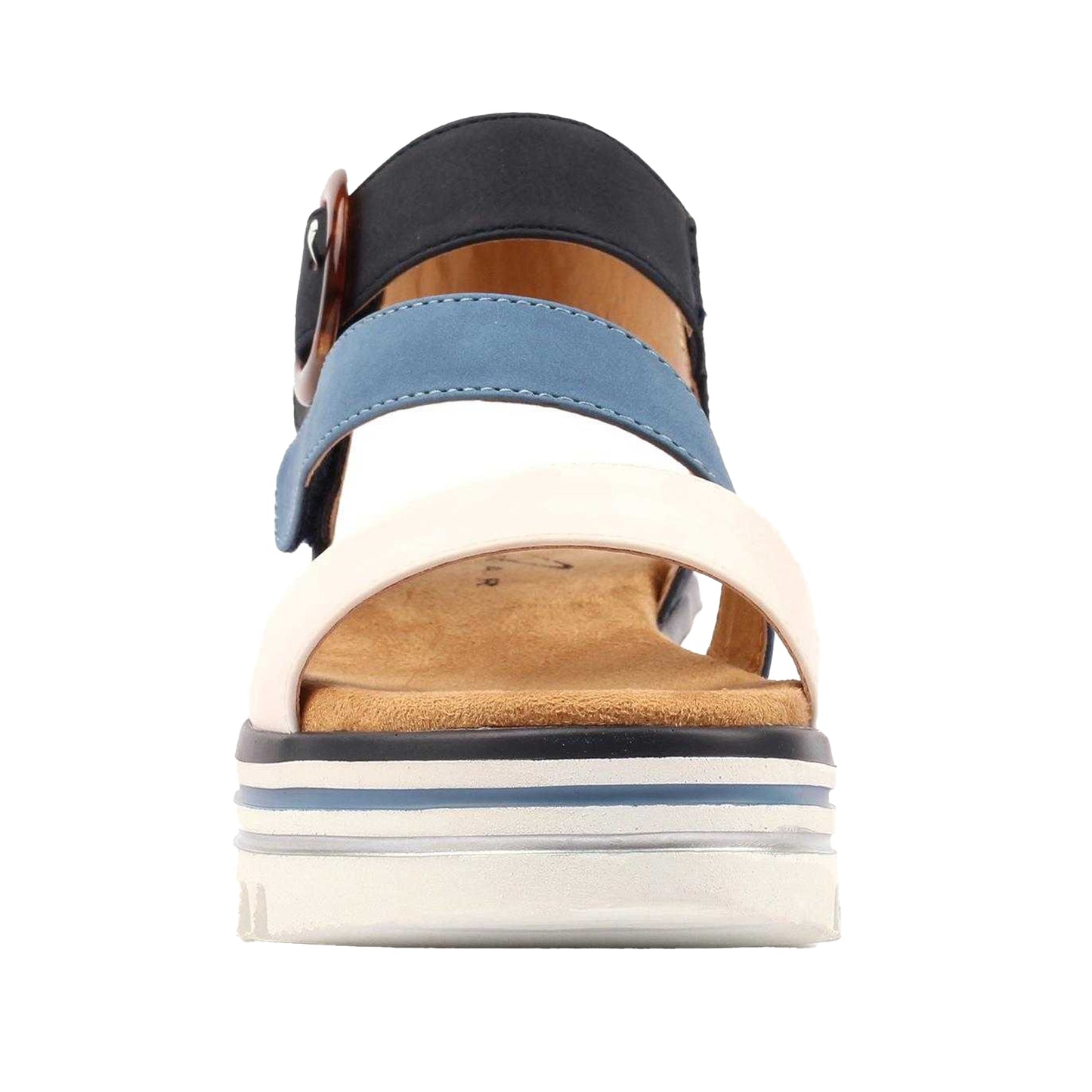 Navy - Side - Lunar Womens-Ladies Issy Colour Block Sandals