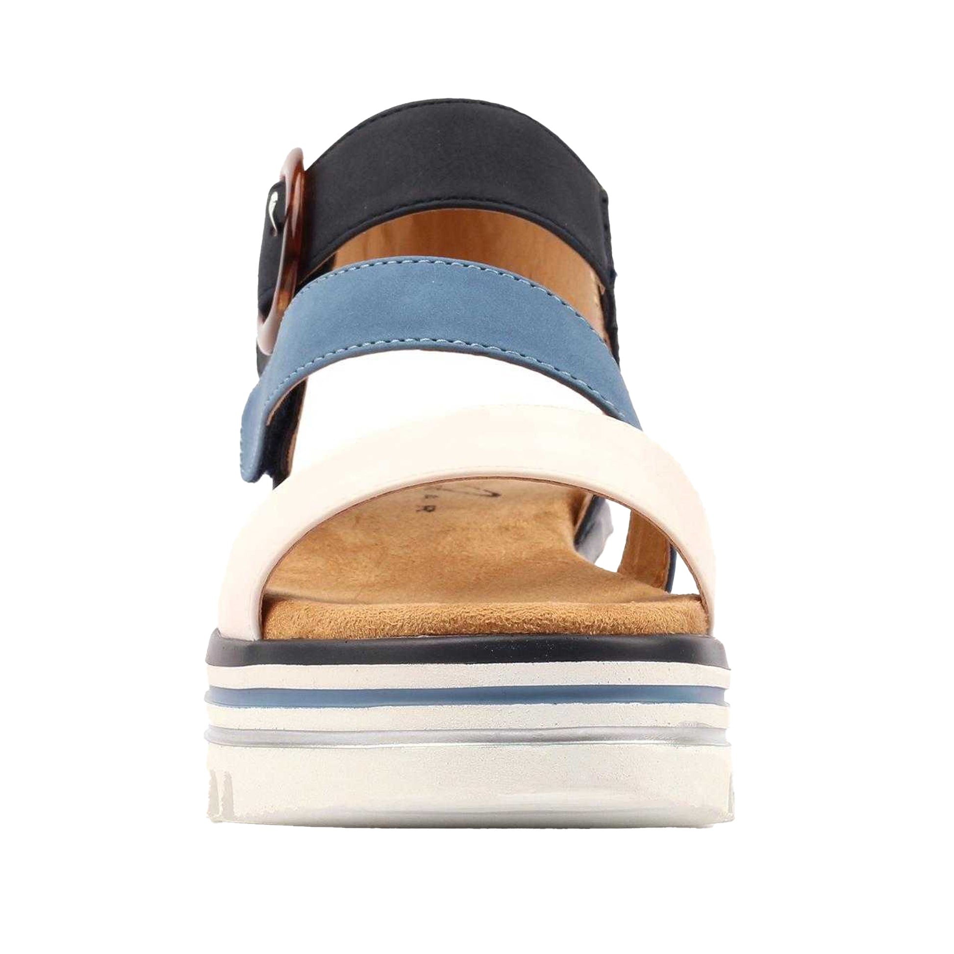 Navy - Side - Lunar Womens-Ladies Issy Colour Block Sandals