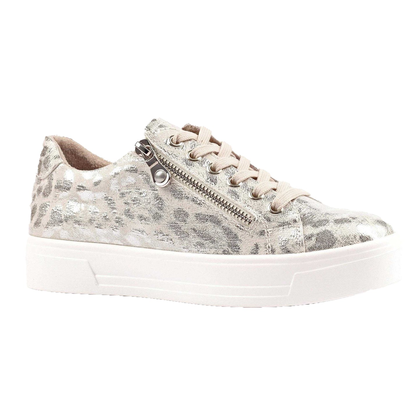 Silver - Front - Lunar Womens-Ladies Charm ll Animal Print Trainers