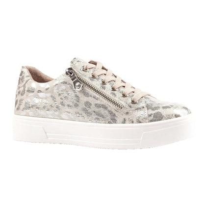Silver - Front - Lunar Womens-Ladies Charm ll Animal Print Trainers