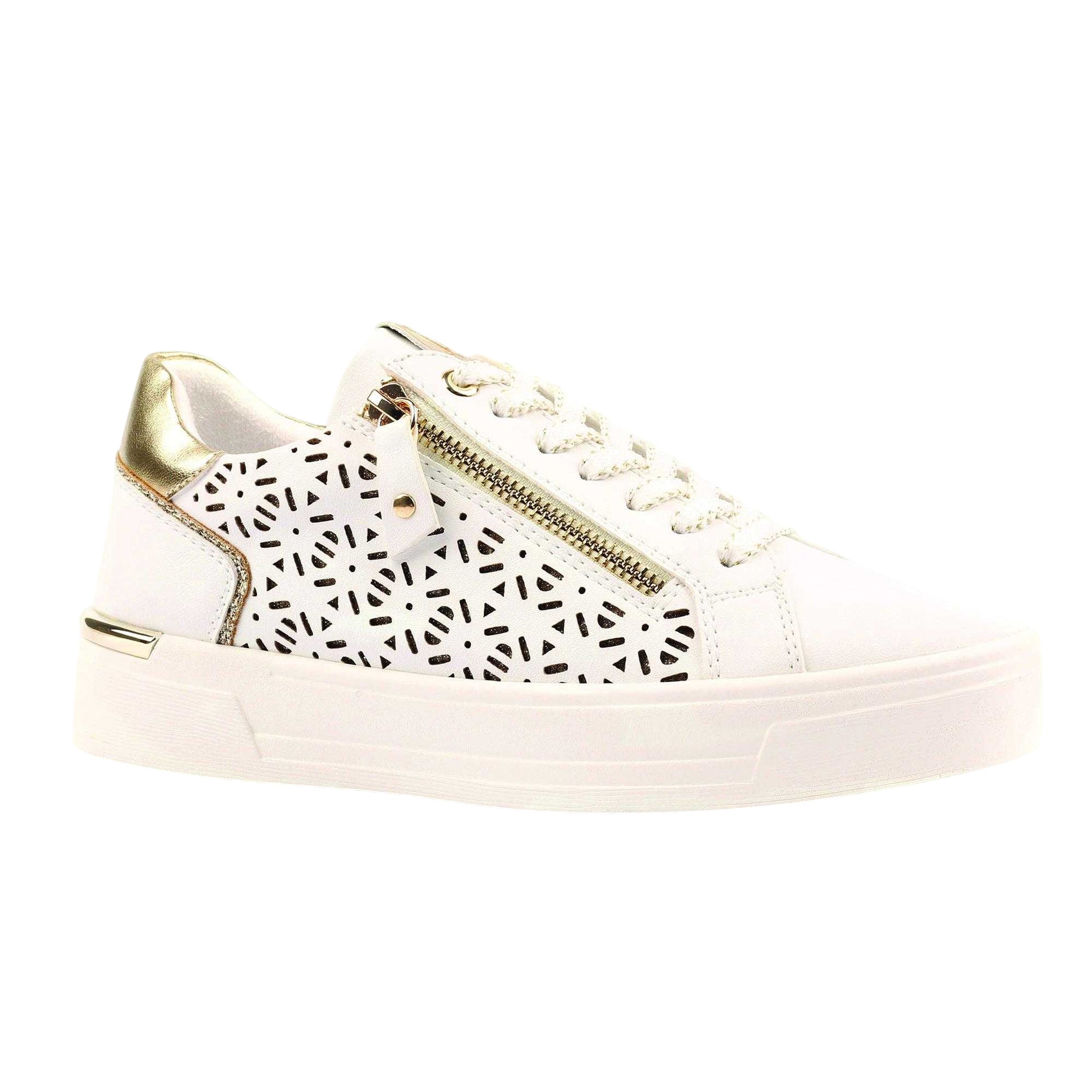 White - Front - Lunar Womens-Ladies Ciara Trainers