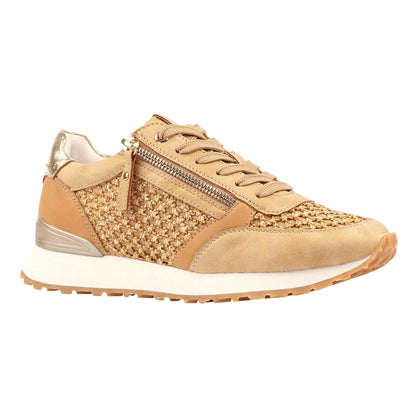 Camel - Front - Lunar Womens-Ladies Lara Trainers