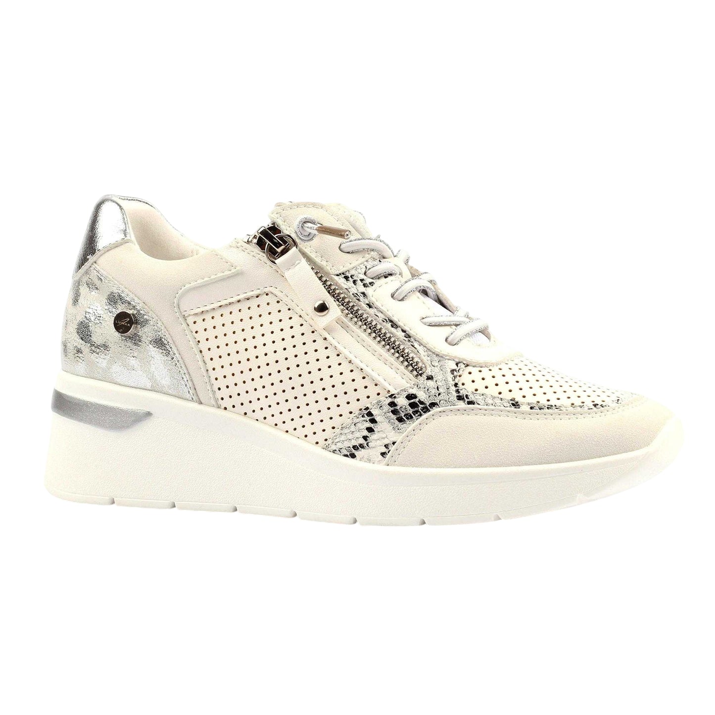 Silver - Front - Lunar Womens-Ladies Bailey Wedge Trainers