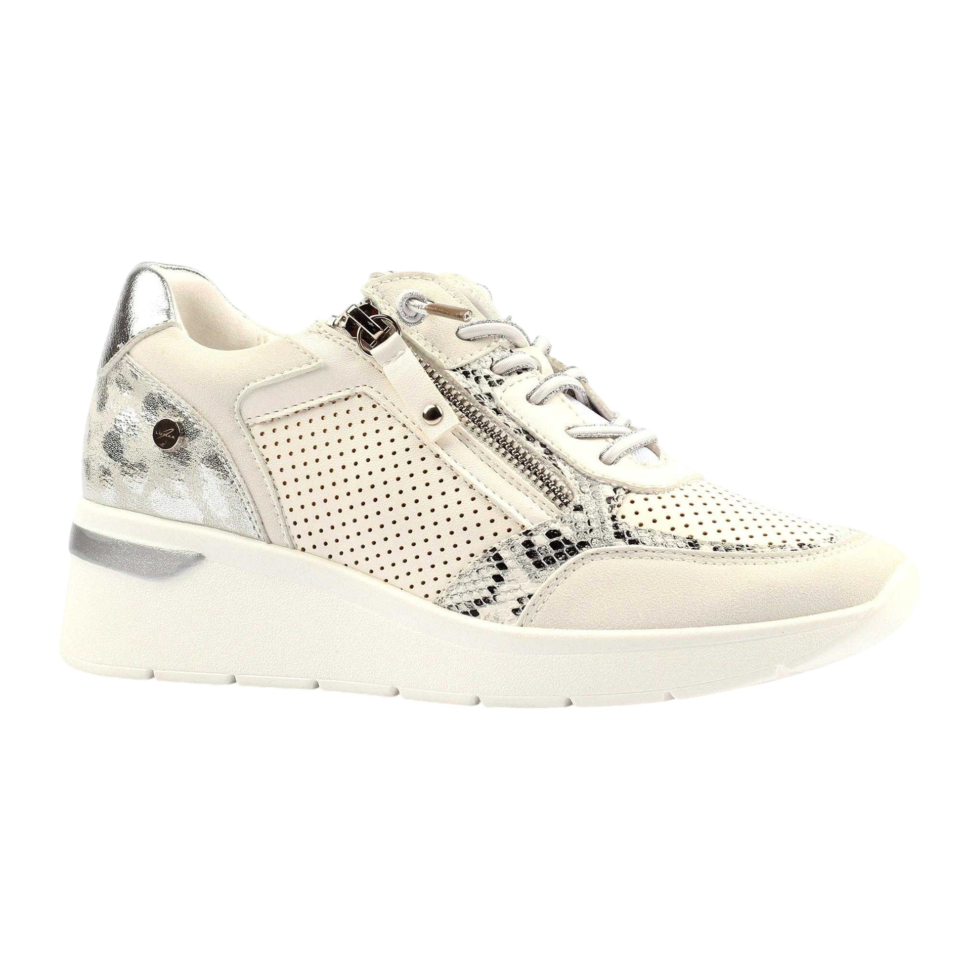 Silver - Front - Lunar Womens-Ladies Bailey Wedge Trainers
