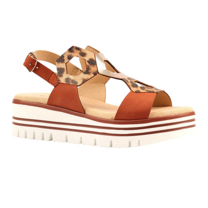 Tan - Front - Lunar Womens-Ladies Jaslene Sandals