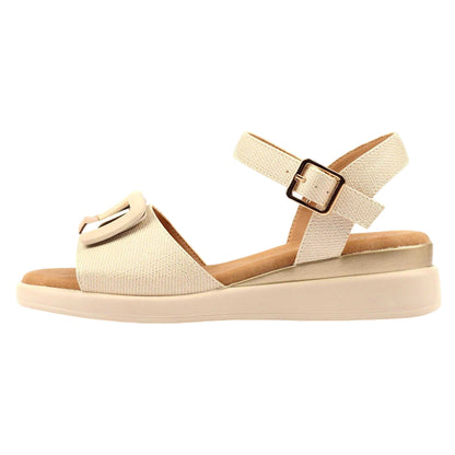 Beige - Back - Lunar Womens-Ladies Jessika Sandals