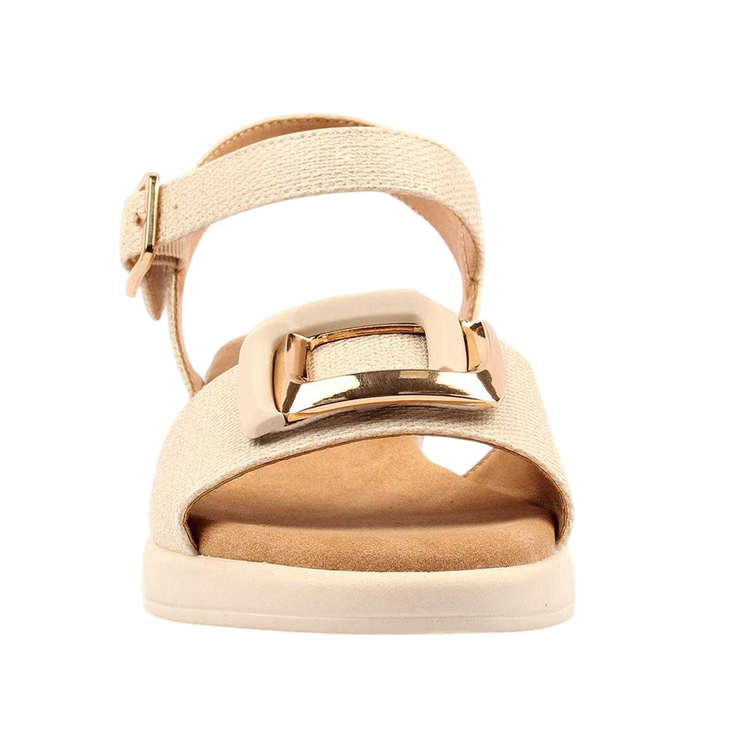 Beige - Side - Lunar Womens-Ladies Jessika Sandals