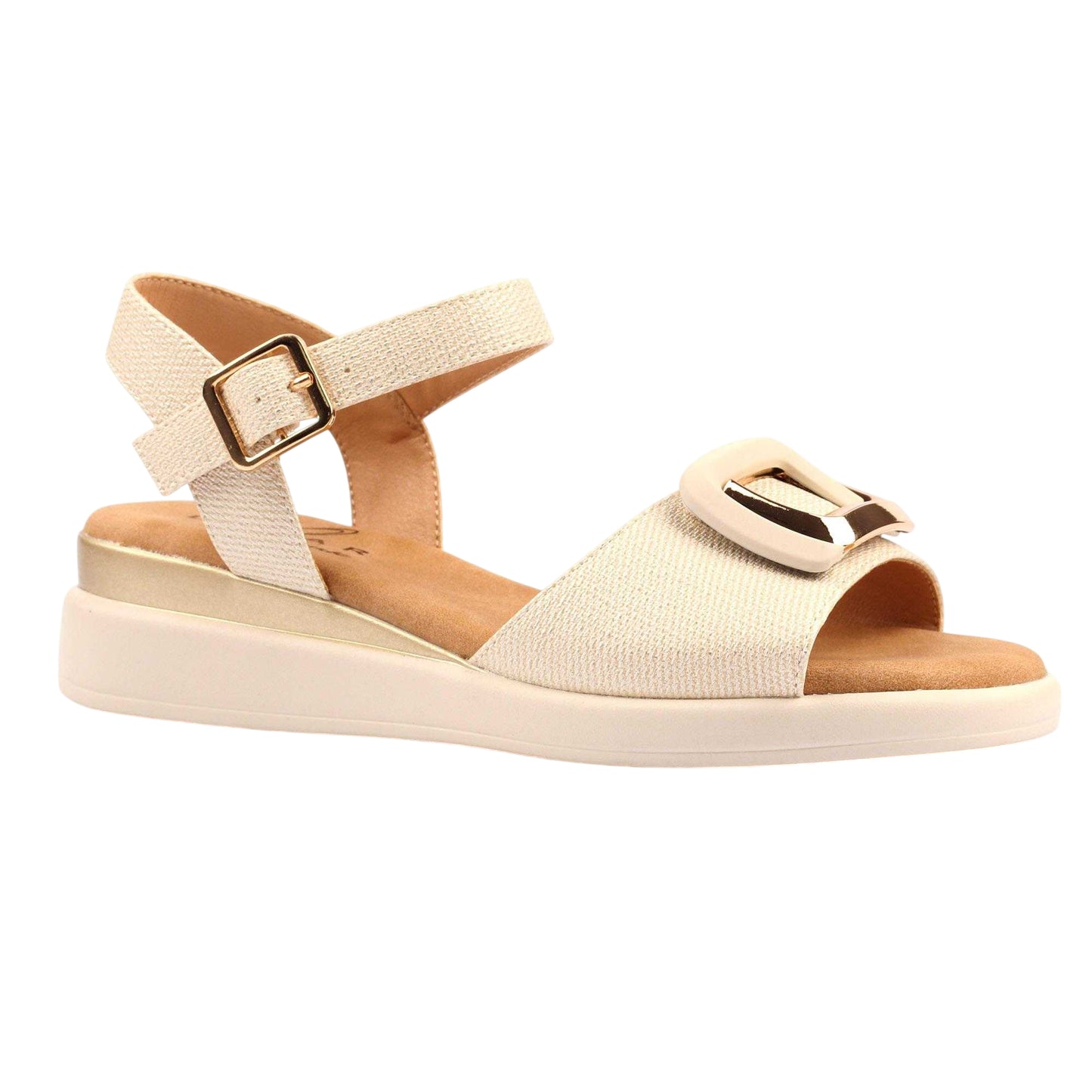 Beige - Front - Lunar Womens-Ladies Jessika Sandals