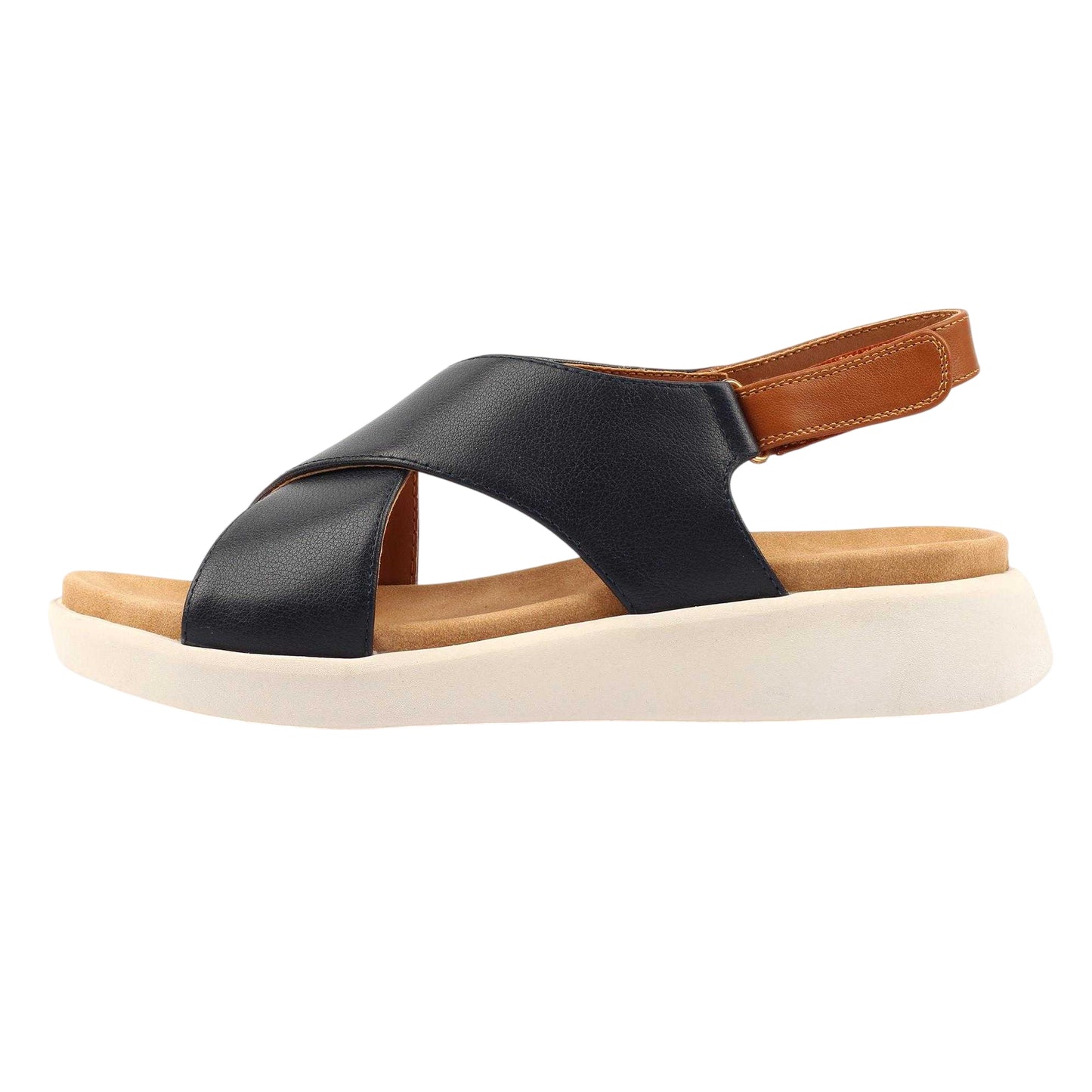 Navy - Back - Lunar Womens-Ladies Merletta Leather Sandals