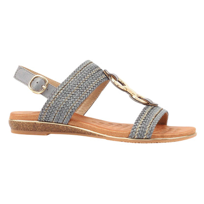 Dark Grey - Front - Lunar Womens-Ladies Mila Sandals