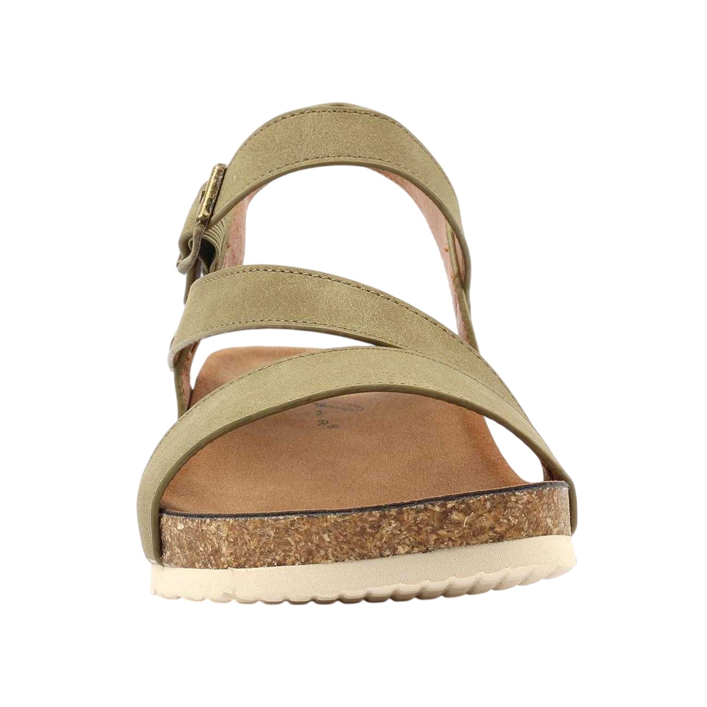 Khaki - Side - Lunar Womens-Ladies Cluster Sandals