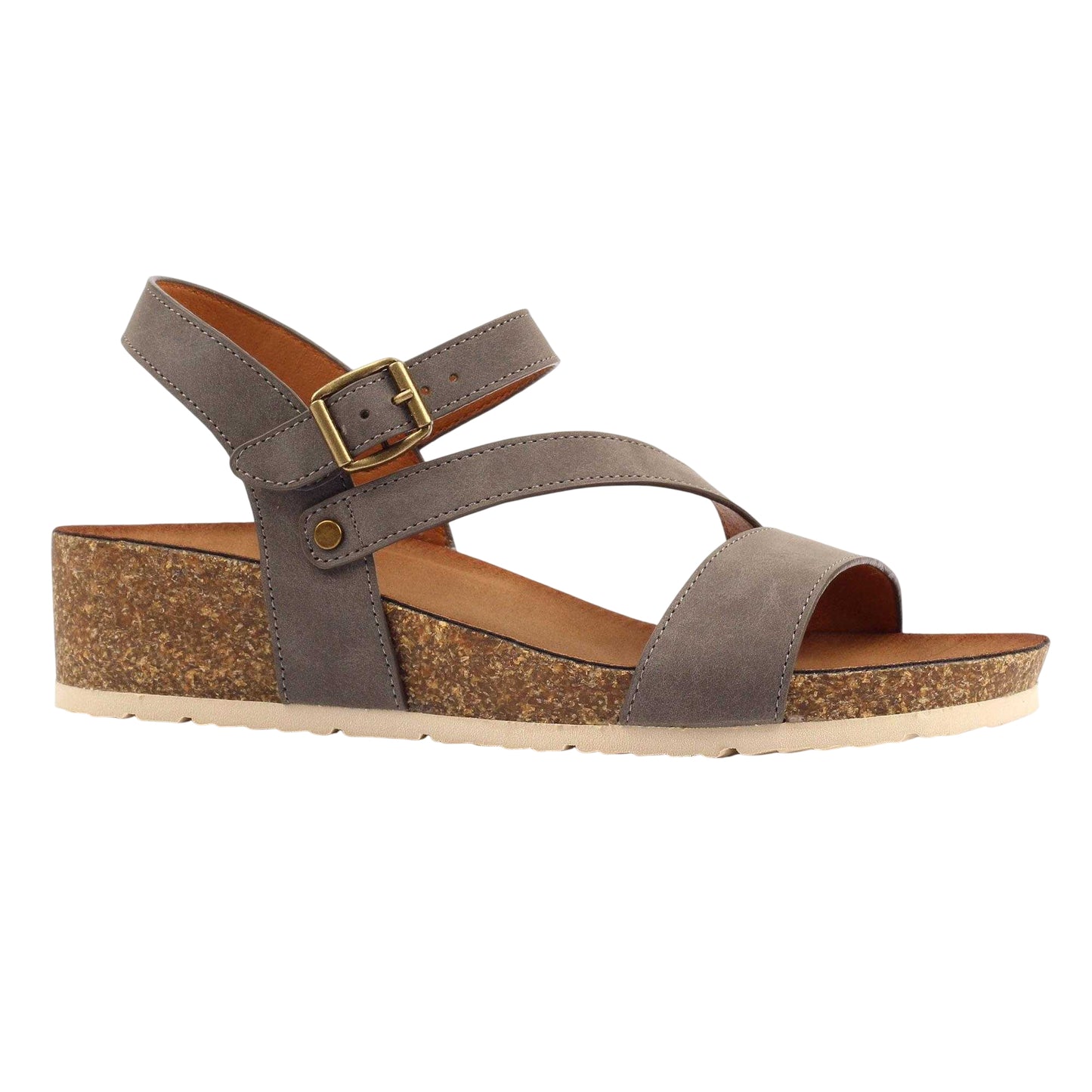 Grey - Front - Lunar Womens-Ladies Cluster Sandals
