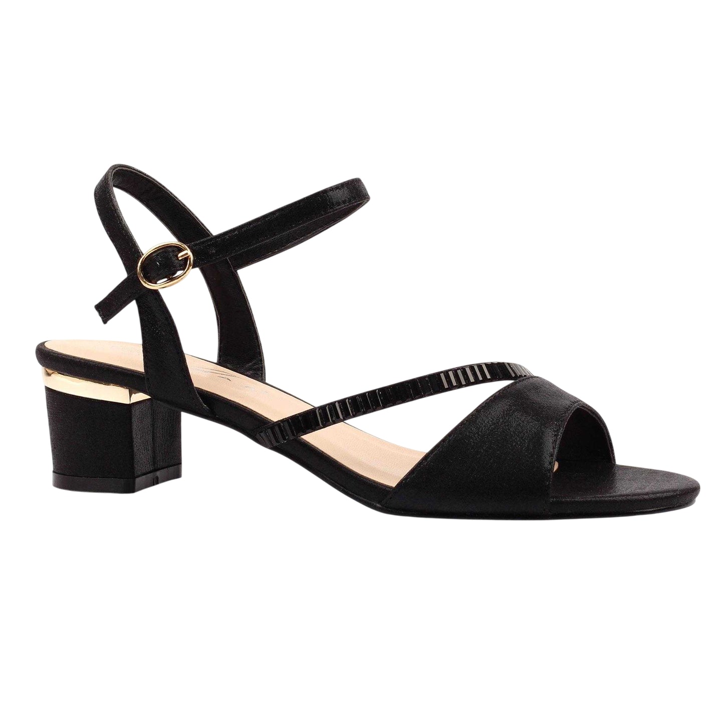 Black - Front - Lunar Womens-Ladies Jen Block Heel Sandals