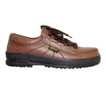 Brown - Back - Grisport Childrens-Kids Modena Leather Walking Shoes