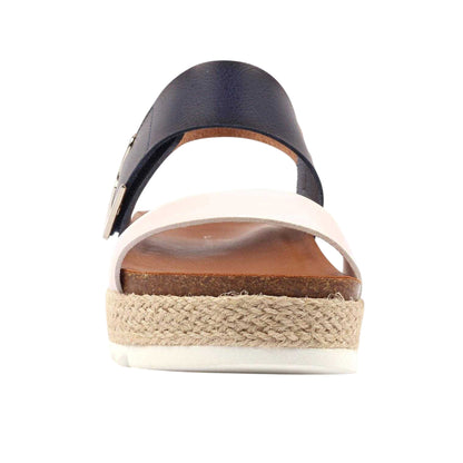 Navy - Side - Lunar Womens-Ladies Deanna II Sandals