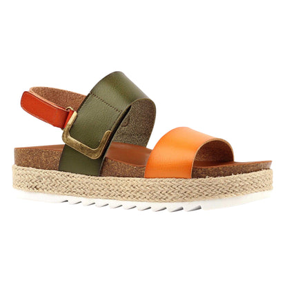 Olive - Front - Lunar Womens-Ladies Deanna II Sandals