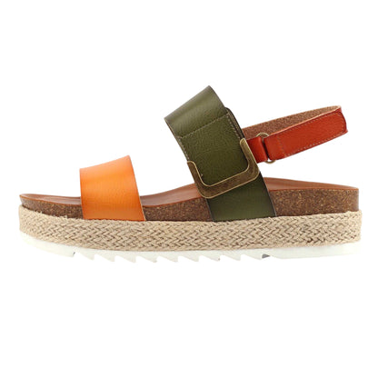 Olive - Back - Lunar Womens-Ladies Deanna II Sandals