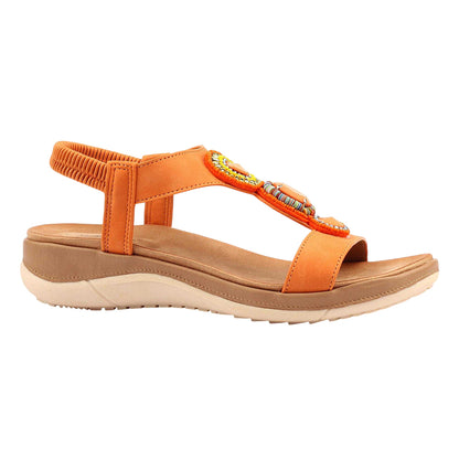 Orange - Front - Lunar Womens-Ladies Kay Sandals