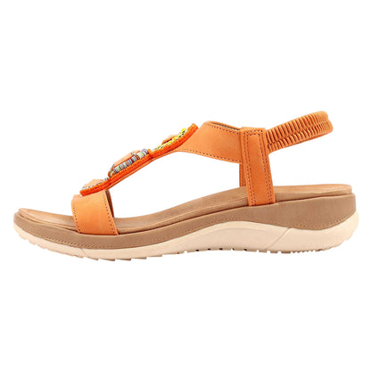 Orange - Back - Lunar Womens-Ladies Kay Sandals