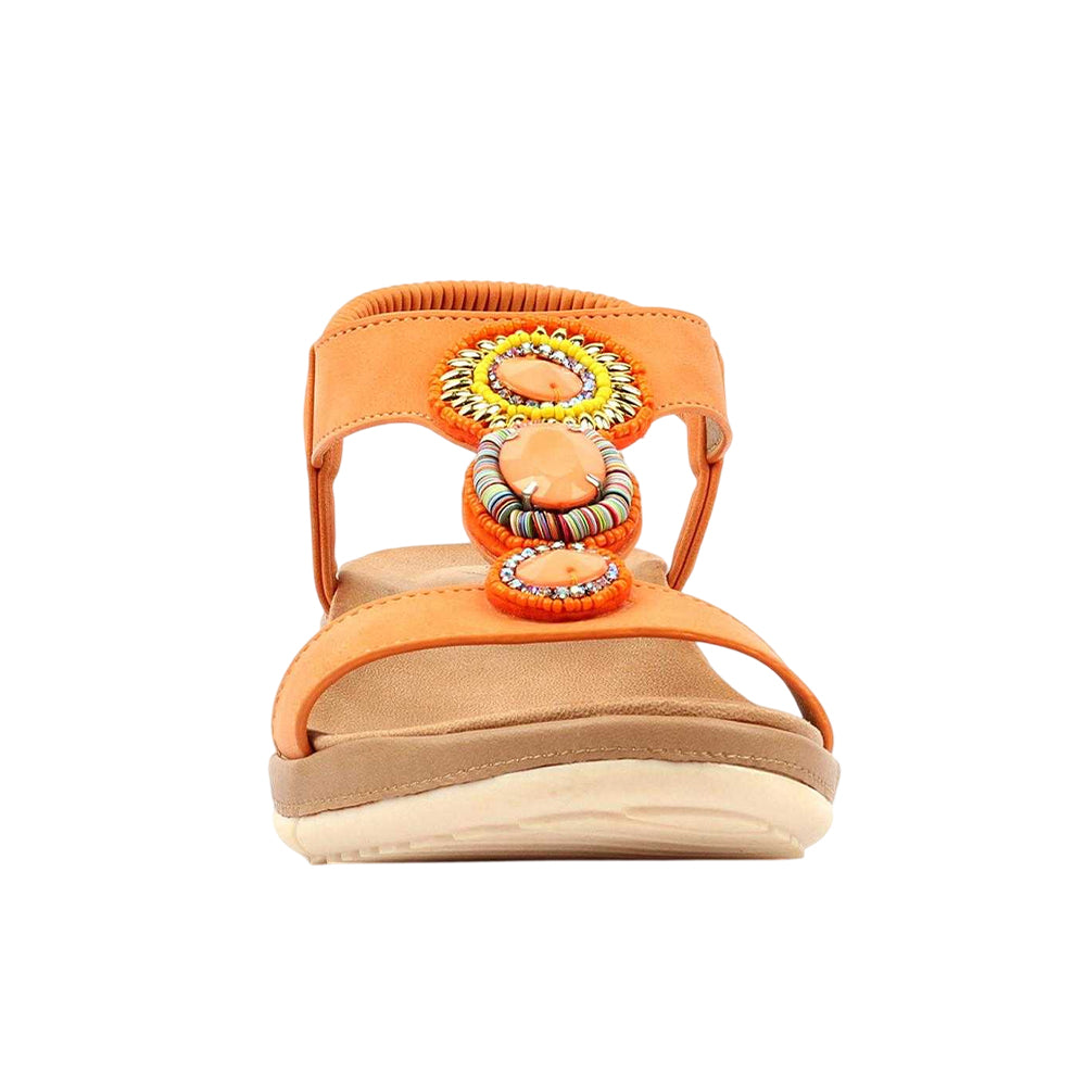 Orange - Side - Lunar Womens-Ladies Kay Sandals