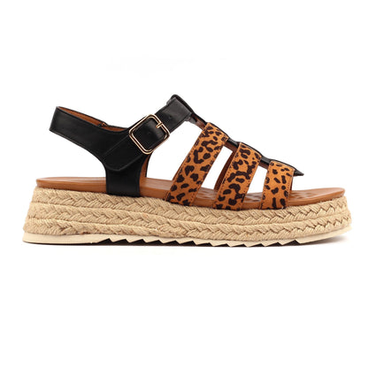 Black - Back - Lunar Womens-Ladies Gwyneth Sandals