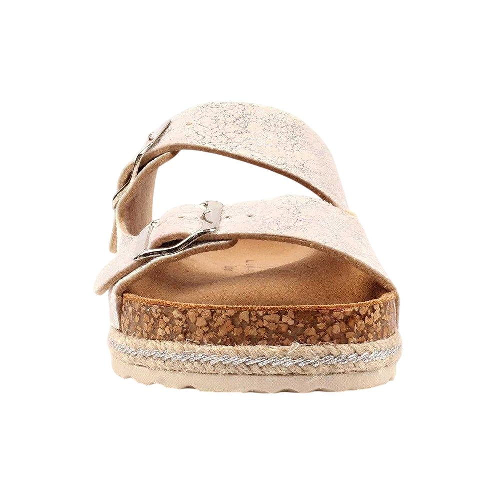Silver - Side - Lunar Womens-Ladies Soda Leather Sandals