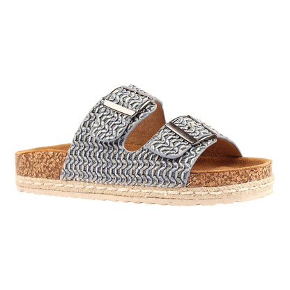 Blue - Front - Lunar Womens-Ladies Sundae Leather Sandals