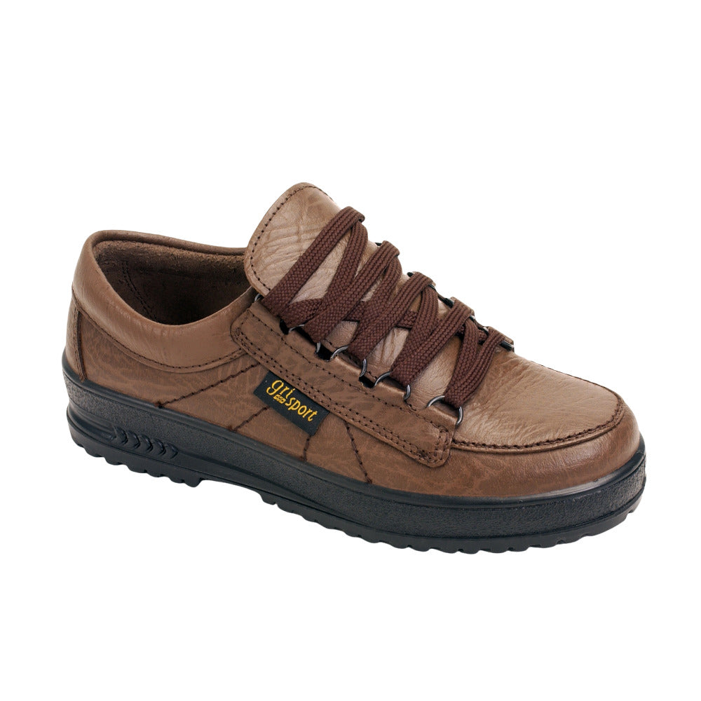 Brown - Front - Grisport Childrens-Kids Modena Leather Walking Shoes