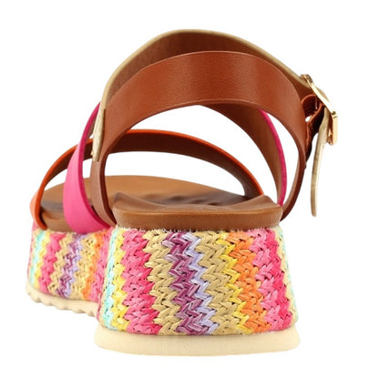 Orange - Back - Lunar Womens-Ladies Berkley Sandals