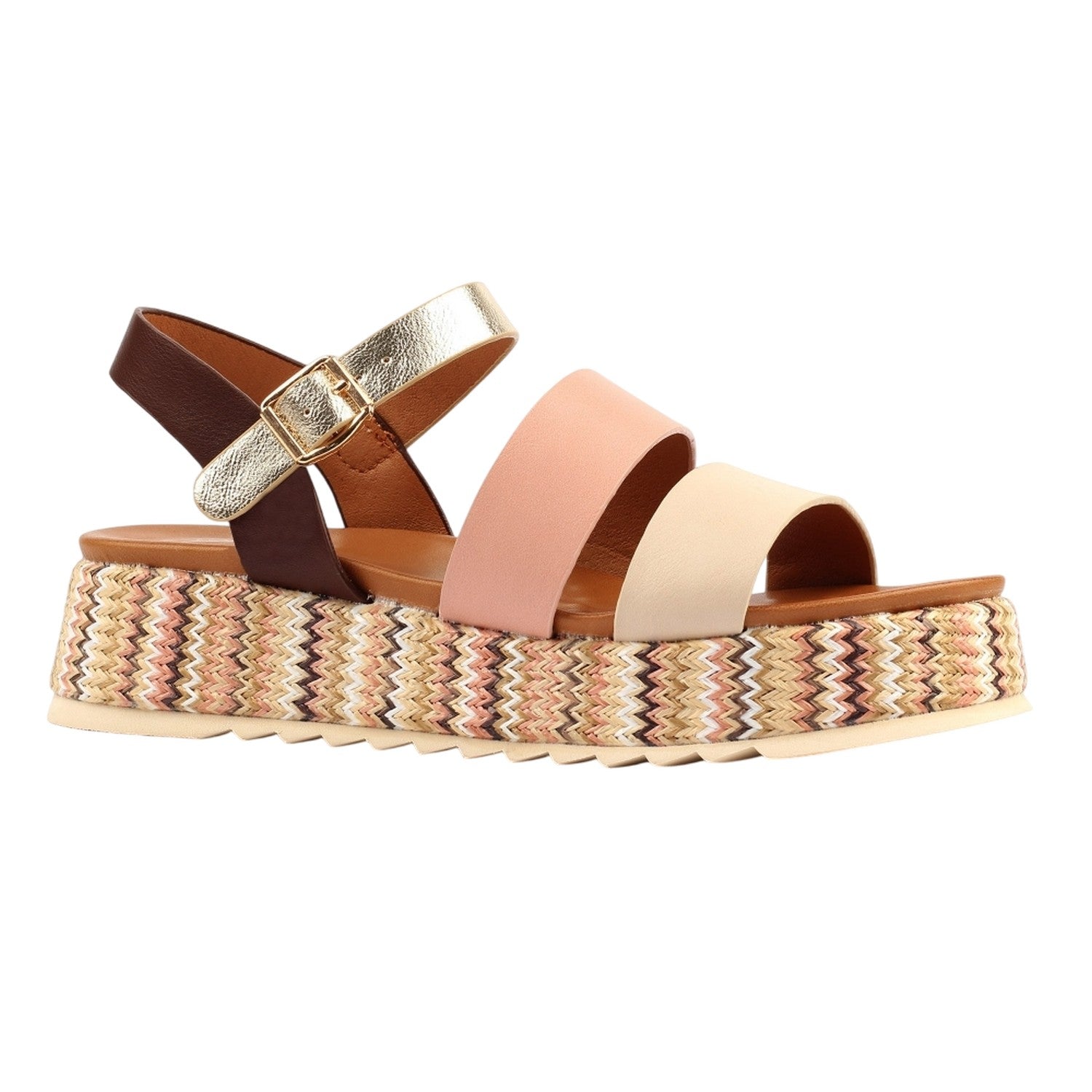 Beige - Front - Lunar Womens-Ladies Berkley Sandals