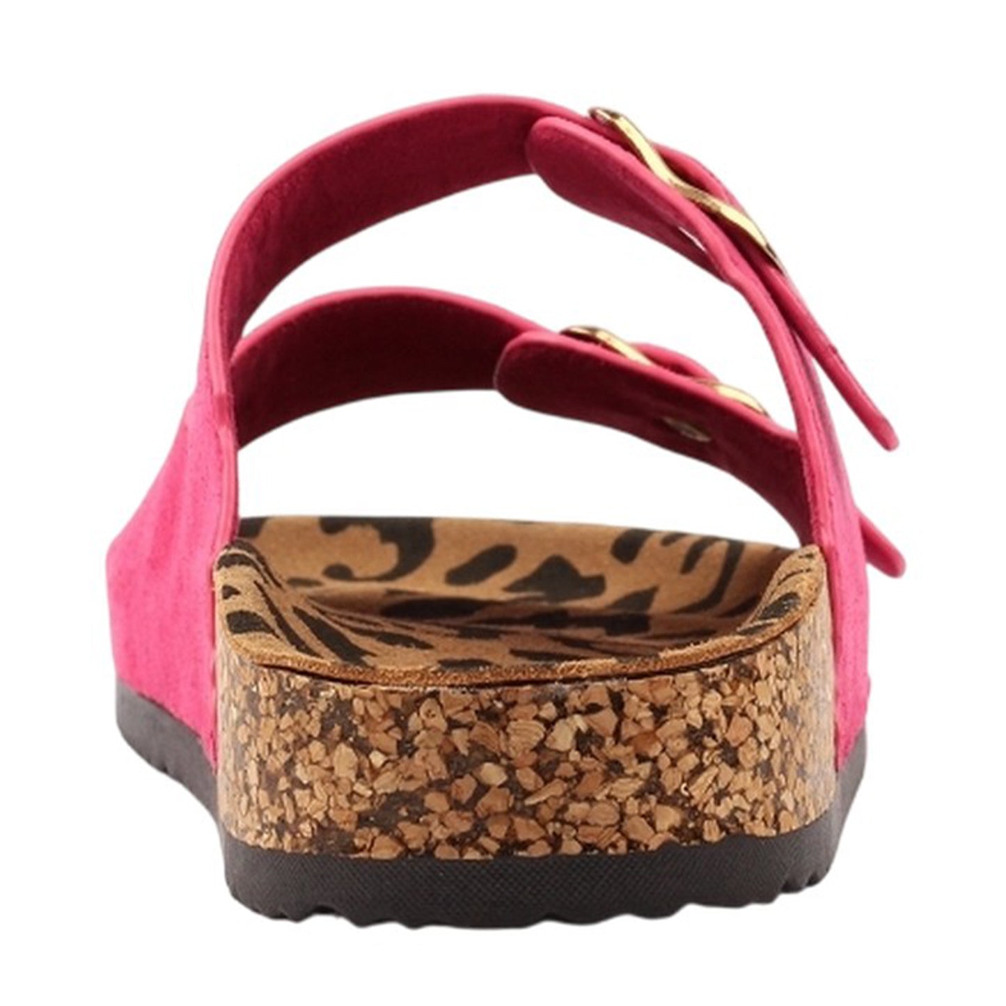 Fuchsia - Back - Lunar Womens-Ladies Pecan Leather Sandals