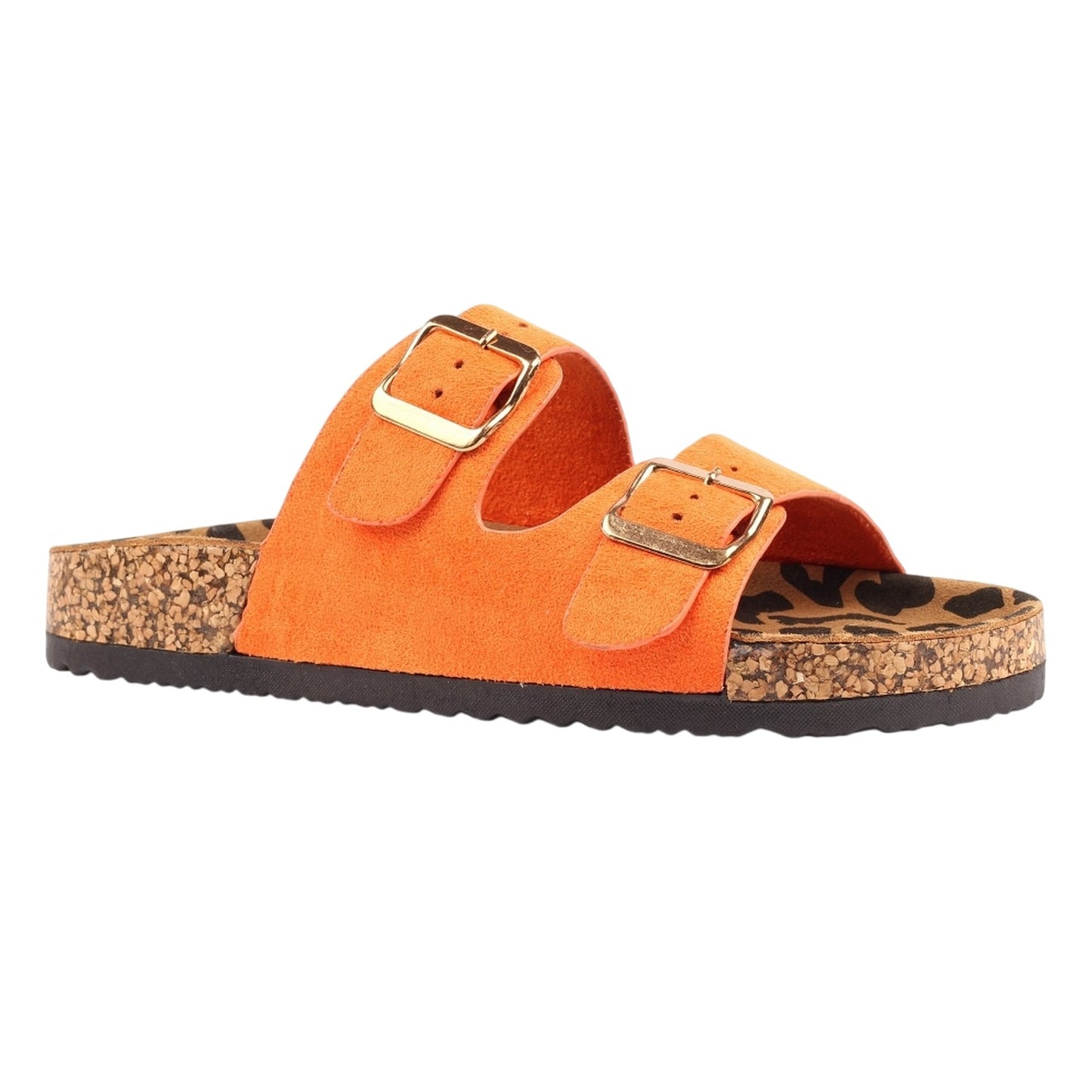 Orange - Front - Lunar Womens-Ladies Pecan Leather Sandals