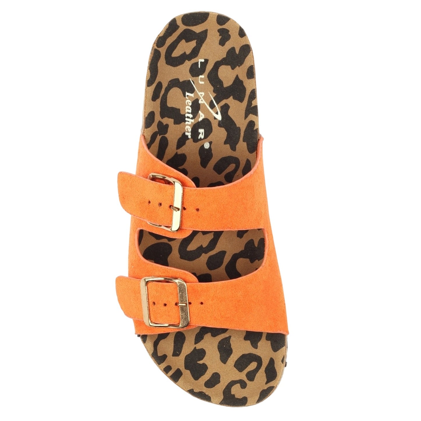 Orange - Lifestyle - Lunar Womens-Ladies Pecan Leather Sandals