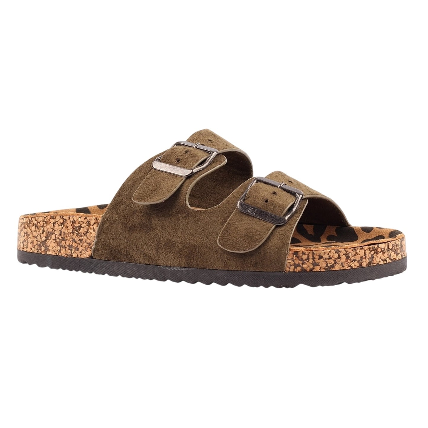 Sage - Front - Lunar Womens-Ladies Pecan Leather Sandals