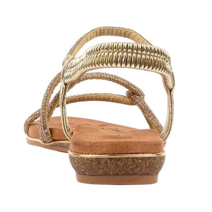 Gold - Back - Lunar Womens-Ladies Brinley Sandals
