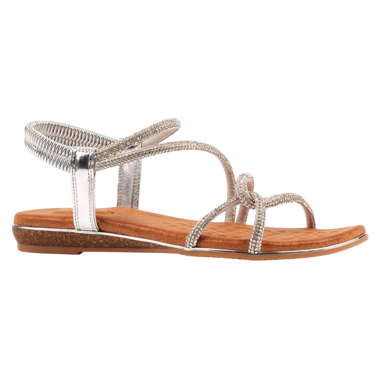 Silver - Front - Lunar Womens-Ladies Brinley Sandals