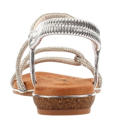 Silver - Back - Lunar Womens-Ladies Brinley Sandals