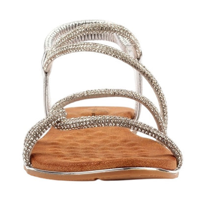 Silver - Pack Shot - Lunar Womens-Ladies Brinley Sandals