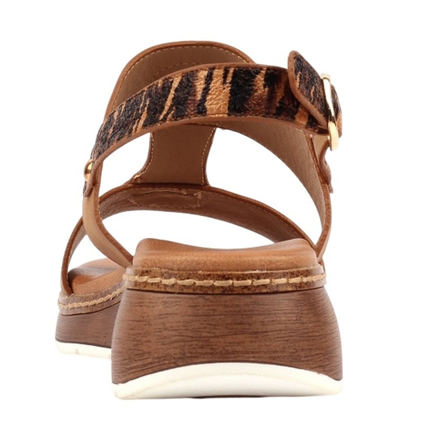 Tan - Back - Lunar Womens-Ladies Georgia Wedge
