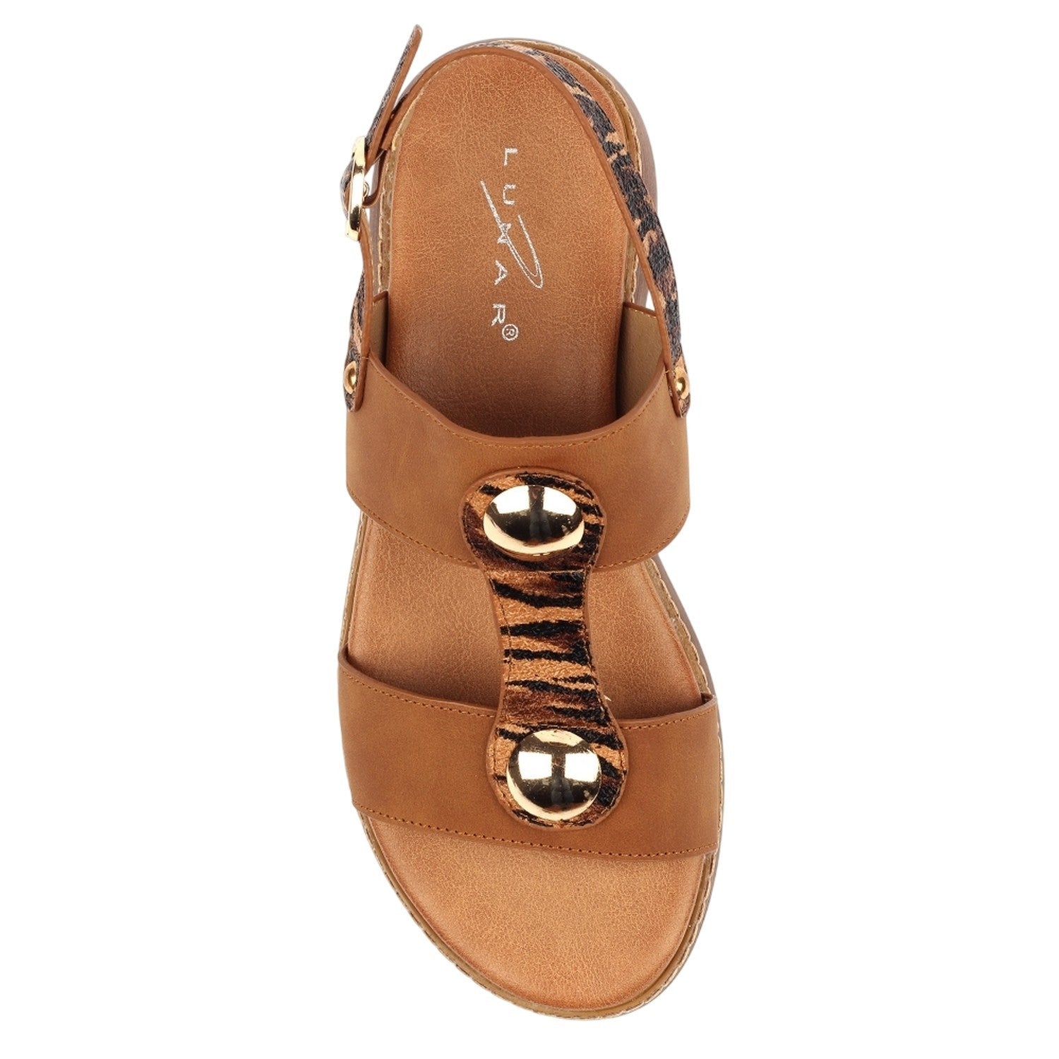 Tan - Lifestyle - Lunar Womens-Ladies Georgia Wedge