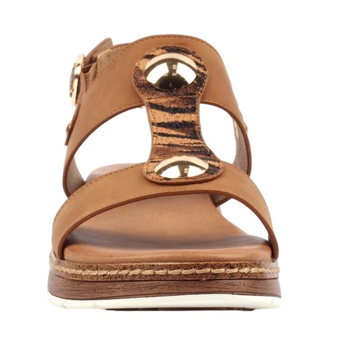 Tan - Pack Shot - Lunar Womens-Ladies Georgia Wedge